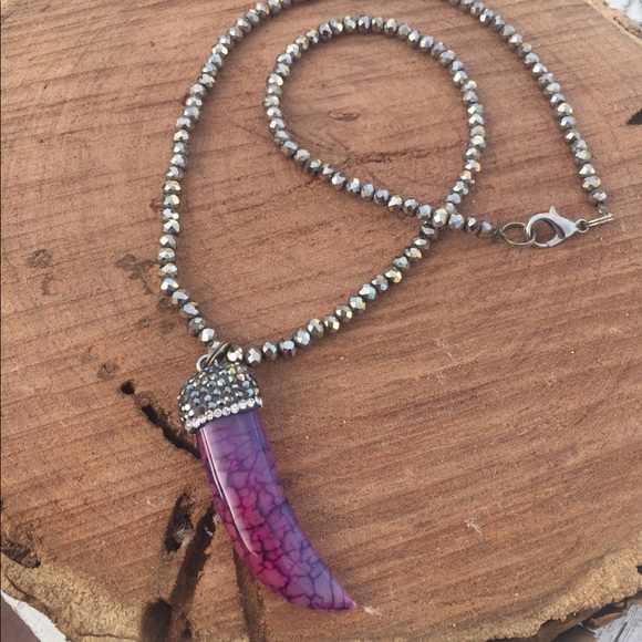 Jewelry - Purple Horn pendant necklace